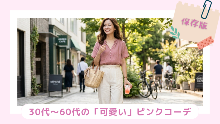 世代別・ピンクコーデ｜30代〜60代の「品よく、可愛く」着こなすヒント